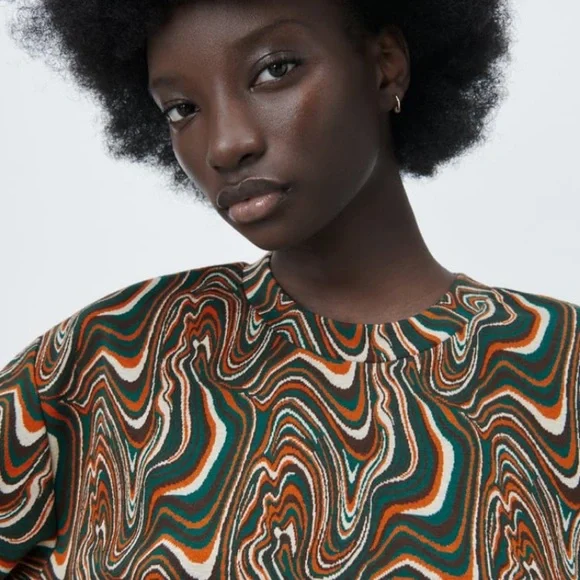 ZARA jacquard sweatshirt size medium - Picture 3 of 9